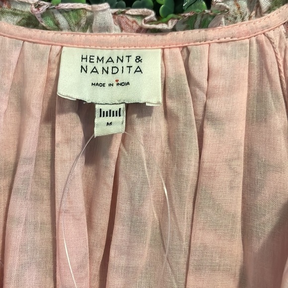 NWT HEMANT & NANDITA Midi Tiered Floral Dress with Braided Belt - Picture 7 of 11